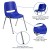 Flash Furniture RUT-18-NVY-CHR-GG Hercules Navy Ergonomic Shell Stack Chair with Chrome Frame and 18