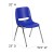 Flash Furniture RUT-18-NVY-CHR-GG Hercules Navy Ergonomic Shell Stack Chair with Chrome Frame and 18