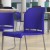 Flash Furniture RUT-238A-BL-GG Hercules Blue Full Back Contoured Stack Chair with Gray Powder Coated Sled Base addl-6