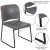 Flash Furniture RUT-238A-GY-GG Hercules Gray Full Back Contoured Stack Chair with Black Powder Coated Sled Base addl-4