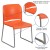 Flash Furniture RUT-238A-OR-GG Hercules Orange Full Back Contoured Stack Chair with Gray Powder Coated Sled Base addl-3