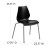 Flash Furniture RUT-288-BK-GG Hercules Black Plastic Stack Chair with Lumbar Support and Silver Frame addl-5