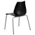 Flash Furniture RUT-288-BK-GG Hercules Black Plastic Stack Chair with Lumbar Support and Silver Frame addl-6