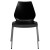 Flash Furniture RUT-288-BK-GG Hercules Black Plastic Stack Chair with Lumbar Support and Silver Frame addl-9