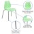 Flash Furniture RUT-288-GREEN-GG Hercules Green Plastic Stack Chair with Lumbar Support and Silver Frame addl-4