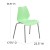 Flash Furniture RUT-288-GREEN-GG Hercules Green Plastic Stack Chair with Lumbar Support and Silver Frame addl-5