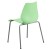 Flash Furniture RUT-288-GREEN-GG Hercules Green Plastic Stack Chair with Lumbar Support and Silver Frame addl-6