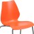 Flash Furniture RUT-288-ORANGE-GG Hercules Orange Plastic Stack Chair with Lumbar Support and Silver Frame addl-10