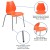 Flash Furniture RUT-288-ORANGE-GG Hercules Orange Plastic Stack Chair with Lumbar Support and Silver Frame addl-4