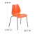 Flash Furniture RUT-288-ORANGE-GG Hercules Orange Plastic Stack Chair with Lumbar Support and Silver Frame addl-5