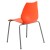 Flash Furniture RUT-288-ORANGE-GG Hercules Orange Plastic Stack Chair with Lumbar Support and Silver Frame addl-6