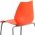 Flash Furniture RUT-288-ORANGE-GG Hercules Orange Plastic Stack Chair with Lumbar Support and Silver Frame addl-7
