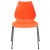 Flash Furniture RUT-288-ORANGE-GG Hercules Orange Plastic Stack Chair with Lumbar Support and Silver Frame addl-9