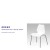 Flash Furniture RUT-288-WHITE-GG Hercules White Plastic Stack Chair with Lumbar Support and Silver Frame addl-3