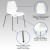Flash Furniture RUT-288-WHITE-GG Hercules White Plastic Stack Chair with Lumbar Support and Silver Frame addl-4