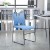 Flash Furniture RUT-2-BL-GG Hercules Blue Sled Base Plastic Stack Chair with Air-Vent Back addl-1
