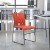 Flash Furniture RUT-2-OR-GG Hercules Orange Sled Base Plastic Stack Chair with Air-Vent Back addl-1