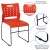 Flash Furniture RUT-2-OR-GG Hercules Orange Sled Base Plastic Stack Chair with Air-Vent Back addl-3