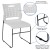 Flash Furniture RUT-2-WH-GG Hercules White Sled Base Plastic Stack Chair with Air-Vent Back addl-3
