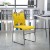 Flash Furniture RUT-2-YL-GG Hercules Yellow Sled Base Plastic Stack Chair with Air-Vent Back addl-1