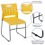 Flash Furniture RUT-2-YL-GG Hercules Yellow Sled Base Plastic Stack Chair with Air-Vent Back addl-3