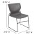 Flash Furniture RUT-438-GY-GG Hercules Gray Full Back Stack Chair with Black Powder Coated Frame addl-5