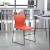 Flash Furniture RUT-438-OR-GG Hercules Orange Full Back Stack Chair with Gray Powder Coated Frame addl-1