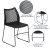 Flash Furniture RUT-498A-BLACK-GG Hercules Black Stack Chair with Air-Vent Back and Black Powder Coated Sled Base addl-4
