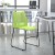 Flash Furniture RUT-498A-GN-GG Hercules Green Stack Chair with Air-Vent Back and Gray Powder Coated Sled Base addl-1