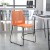 Flash Furniture RUT-498A-ORANGE-GG Hercules Orange Stack Chair with Air-Vent Back and Black Powder Coated Sled Base addl-1