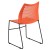 Flash Furniture RUT-498A-ORANGE-GG Hercules Orange Stack Chair with Air-Vent Back and Black Powder Coated Sled Base addl-6