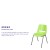 Flash Furniture RUT-EO1-GN-GG Hercules Green Ergonomic Shell Stack Chair with Gray Frame addl-3