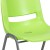 Flash Furniture RUT-EO1-GN-GG Hercules Green Ergonomic Shell Stack Chair with Gray Frame addl-7