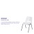 Flash Furniture RUT-EO1-WH-GG Hercules White Ergonomic Shell Stack Chair with Gray Frame addl-3
