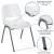 Flash Furniture RUT-EO1-WH-GG Hercules White Ergonomic Shell Stack Chair with Gray Frame addl-4