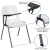 Flash Furniture RUT-EO1-WH-RTAB-GG Hercules White Ergonomic Shell Chair with Right Handed Flip-Up Tablet Arm addl-3