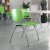 Flash Furniture RUT-F01A-GN-GG Hercules Green Plastic Stack Chair with Titanium Gray Powder Coated Frame addl-1