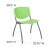 Flash Furniture RUT-F01A-GN-GG Hercules Green Plastic Stack Chair with Titanium Gray Powder Coated Frame addl-5