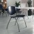Flash Furniture RUT-F01A-NY-GG Hercules Navy Plastic Stack Chair with Titanium Gray Powder Coated Frame addl-1