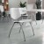 Flash Furniture RUT-F01A-WH-GG Hercules White Plastic Stack Chair with Titanium Gray Powder Coated Frame addl-1