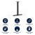 Flash Furniture XU-T0522-GG 5" x 22" Restaurant Table T-Base with 3" Table Height Column addl-8