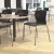Flash Furniture RUT-NC618-BK-GG Hercules Black Ergonomic Stack Chair with Lumbar Support and Silver Steel Frame addl-1