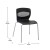 Flash Furniture RUT-NC618-BK-GG Hercules Black Ergonomic Stack Chair with Lumbar Support and Silver Steel Frame addl-4