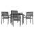 Flash Furniture SB-A268C4-T-BK-GG 5 Piece Indoor/Outdoor Table and Chair Set with Black Poly Resin Slatted Back and Seat addl-8