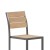 Flash Furniture SB-CA108-NAT-GG Armless Stackable Metal Patio Chair with Faux Teak Poly Slats, Natural/Gray addl-8