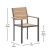 Flash Furniture SB-CA108-WA-NAT-GG Stackable Metal Patio Chair with Arms and Faux Teak Poly Slats, Natural/Gray addl-4