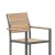 Flash Furniture SB-CA108-WA-NAT-GG Stackable Metal Patio Chair with Arms and Faux Teak Poly Slats, Natural/Gray addl-8