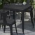 Flash Furniture SB-T11C4-T-BK-GG 5 Piece Indoor/Outdoor 31.5" Black Square Table with 4 Metal Chairs with Poly Resin Seat addl-6