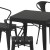 Flash Furniture SB-T11C4-T-BK-GG 5 Piece Indoor/Outdoor 31.5" Black Square Table with 4 Metal Chairs with Poly Resin Seat addl-9