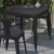 Flash Furniture SB-T11T-BK-GG Square 31.5" Indoor/Outdoor Black Steel Patio Dining Table with Black Poly Resin Slatted Top addl-5